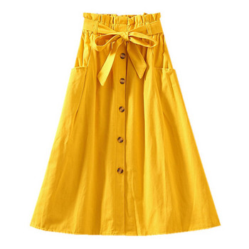 Fusta de dama actuala in mai multe culori cu nasturi