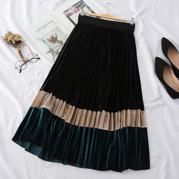 Fusta de dama plisata cu talie inalta in diferite culori
