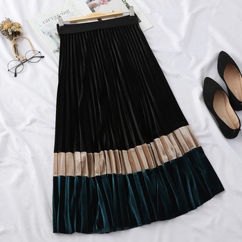Fusta de dama plisata cu talie inalta in diferite culori