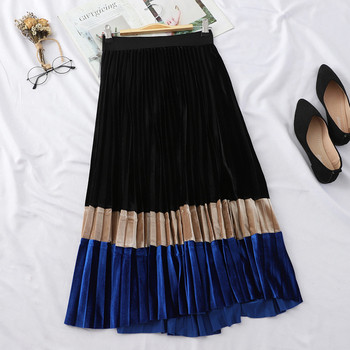 Fusta de dama plisata cu talie inalta in diferite culori
