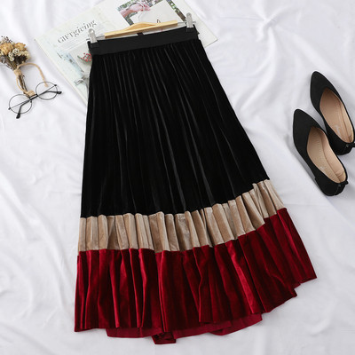 Fusta de dama plisata cu talie inalta in diferite culori