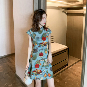 Rochie moderna de dama - model drept de culoare albastra