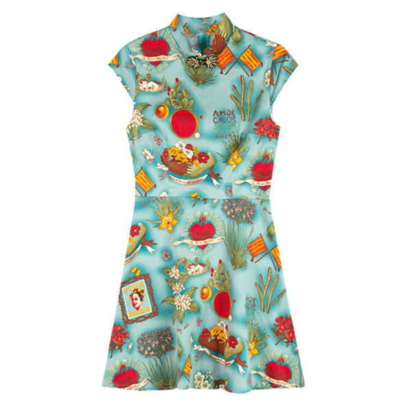 Rochie moderna de dama - model drept de culoare albastra