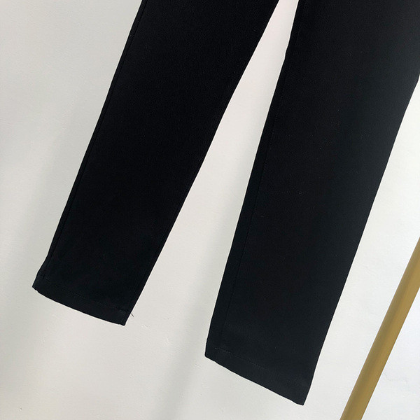 Pantaloni negri de dama cu talie inalta - model slim