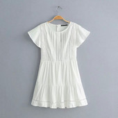 Rochie de dama cu maneca scurta - model larg in culoarea alba