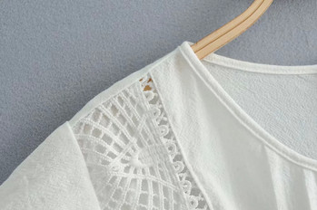 Rochie de dama cu maneca scurta - model larg in culoarea alba