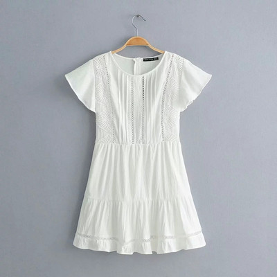 Rochie de dama cu maneca scurta - model larg in culoarea alba