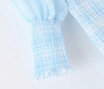 Rochie casual dama cu umerii goi - culoare albastra