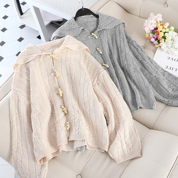 Cardigan casual dama cu gluga in trei culori