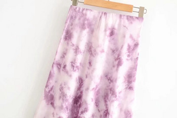 Fusta de dama moderna - model croiat in culoarea violet