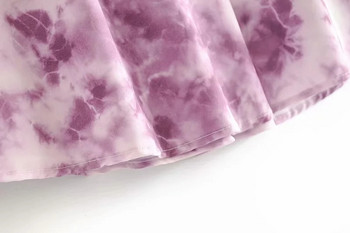 Fusta de dama moderna - model croiat in culoarea violet