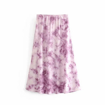 Fusta de dama moderna - model croiat in culoarea violet