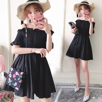 Rochie scurtă casual de damă de culoare neagră