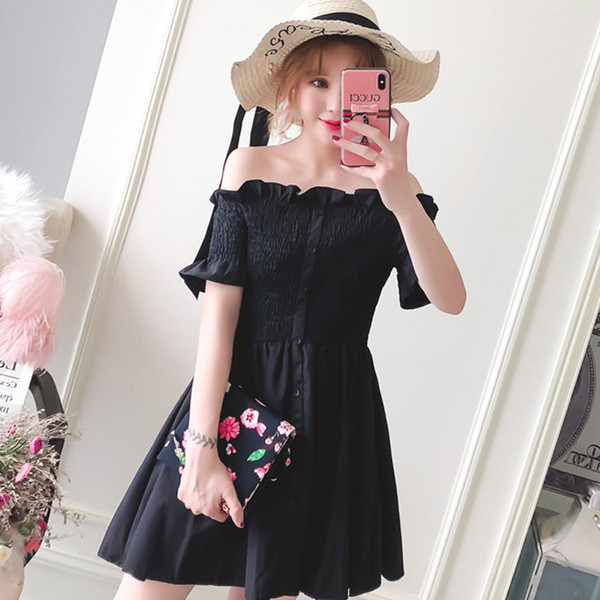 Rochie scurtă casual de damă de culoare neagră