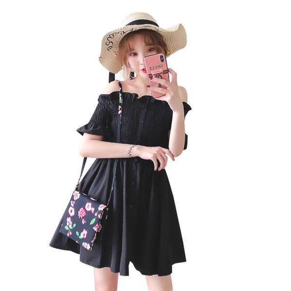 Rochie scurtă casual de damă de culoare neagră