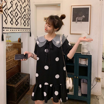 Rochie casual de dama cu puncte negre