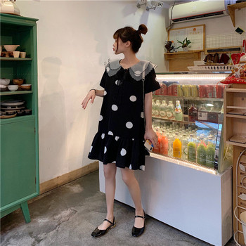 Rochie casual de dama cu puncte negre