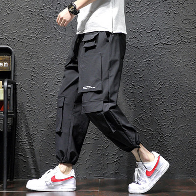 Pantaloni casual barbatesti in negru si gri