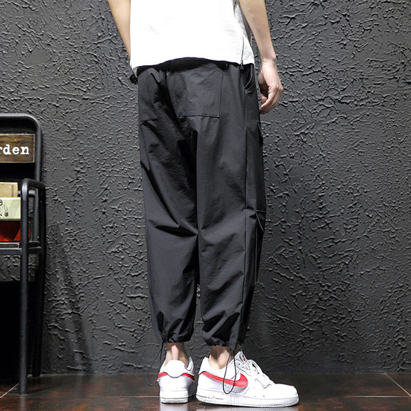 Pantaloni casual barbatesti in negru si gri