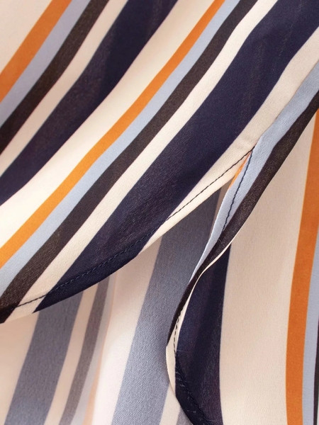 Cămașă de damă în dungi cu guler clasic - model lung