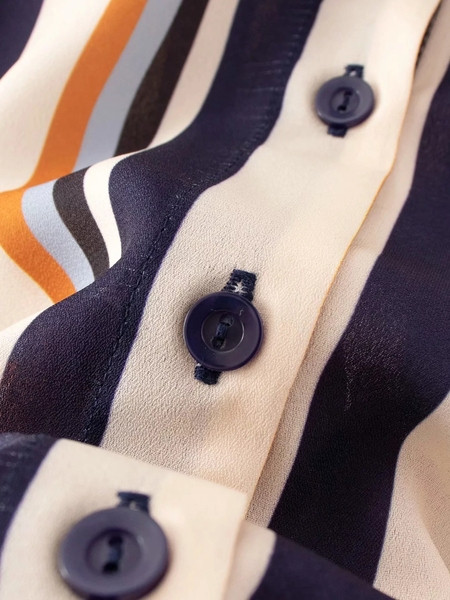 Cămașă de damă în dungi cu guler clasic - model lung