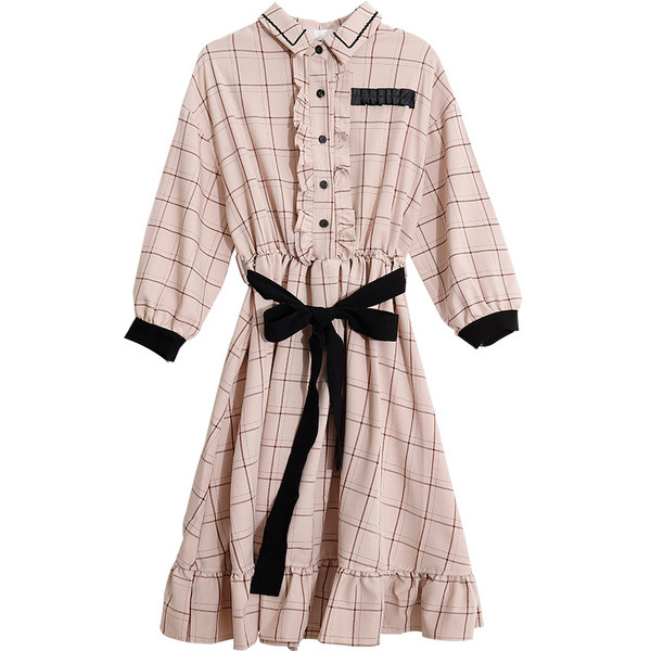 Rochie de dama moderna in carouri - model decupat