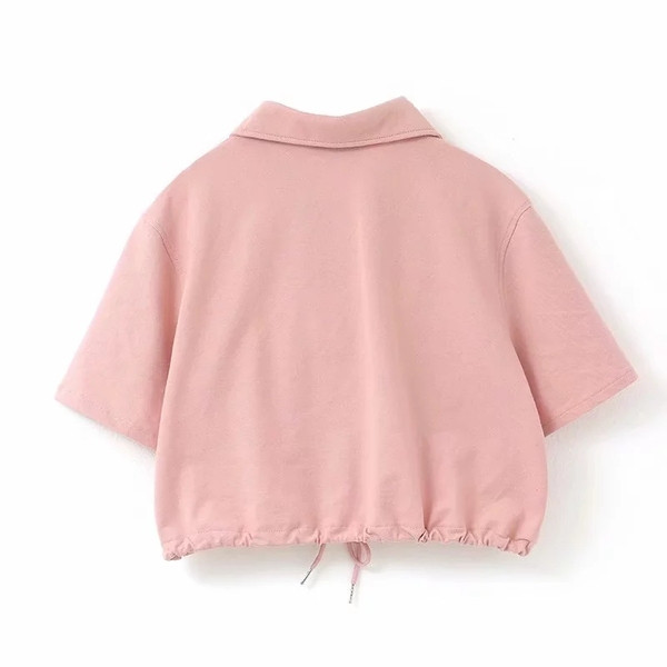 Bluză de damă elegantă cu guler clasic în roz