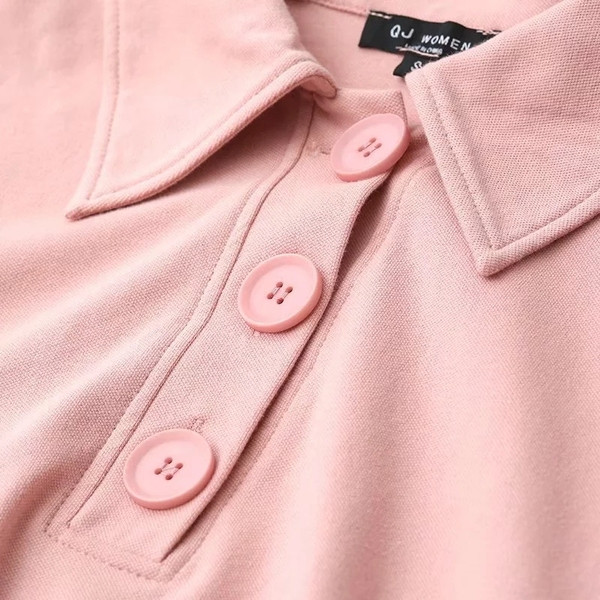 Bluză de damă elegantă cu guler clasic în roz