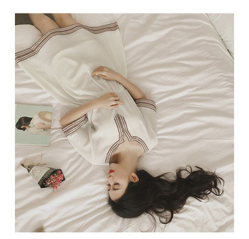 Rochie moderna de dama in doua culori - roz si alb