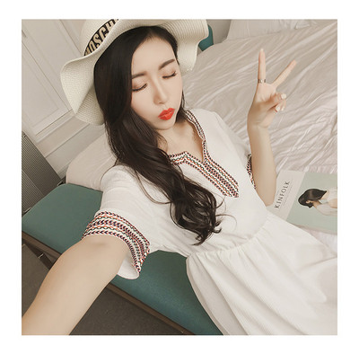 Rochie moderna de dama in doua culori - roz si alb