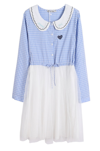 Női kockás ruha - szabású modell két színben