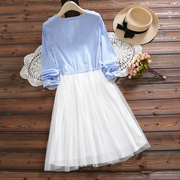 Női kockás ruha - szabású modell két színben