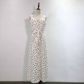 Rochie lunga de dama cu bretele si cravate