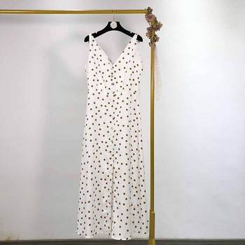 Rochie lunga de dama cu bretele si cravate