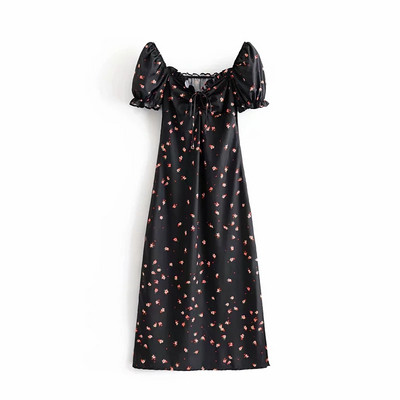 Rochie elegantă de damă în negru, cu umerii goi