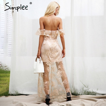 Stílusos női ruha csipkével és rövid ujjú bézs színben