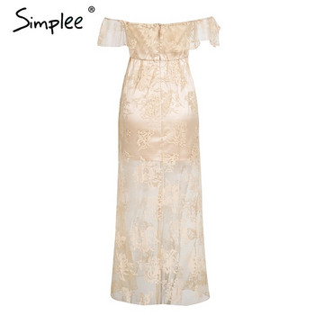 Stílusos női ruha csipkével és rövid ujjú bézs színben