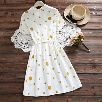 Modern, fehér, pöttyös női ruha