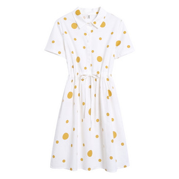 Modern, fehér, pöttyös női ruha