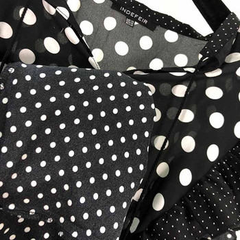 Fekete pöttyös női ruha - szabású modell