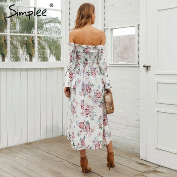 Rochie casual de dama cu model asimetric cu maneci cazute in alb