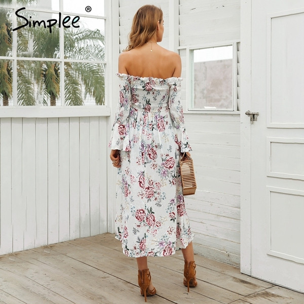 Rochie casual de dama cu model asimetric cu maneci cazute in alb