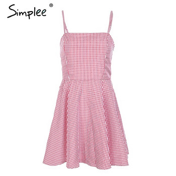 Rochie elegantă de damă cu bretele subțiri în albastru și roz