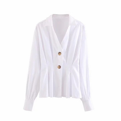 Modern női ing - fehér, hosszú ujjú