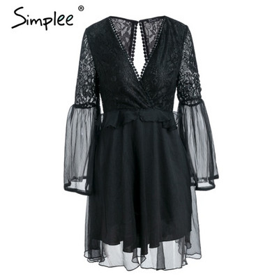 Rochie elegantă de damă cu spatele gol și dantelă în alb și negru