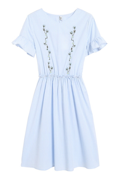 Női alkalmi ruha két színben hímzéssel