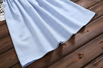 Rochie casual de dama cu talie inalta in albastru