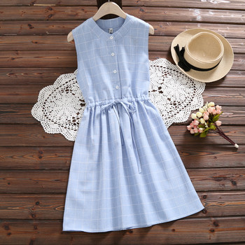 Rochie casual de dama cu talie inalta in albastru