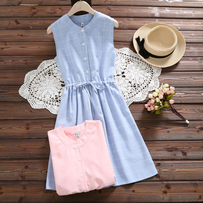 Rochie casual de dama cu talie inalta in albastru