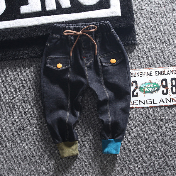 Blugi actuali pentru copii cu sireturi si buzunare - pentru baieti